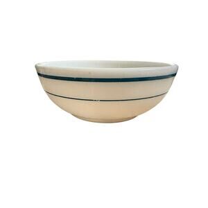 Pyrex Tableware By Corning Milk Glass Cereal Bowl Blue Stripes Vintage 705-8